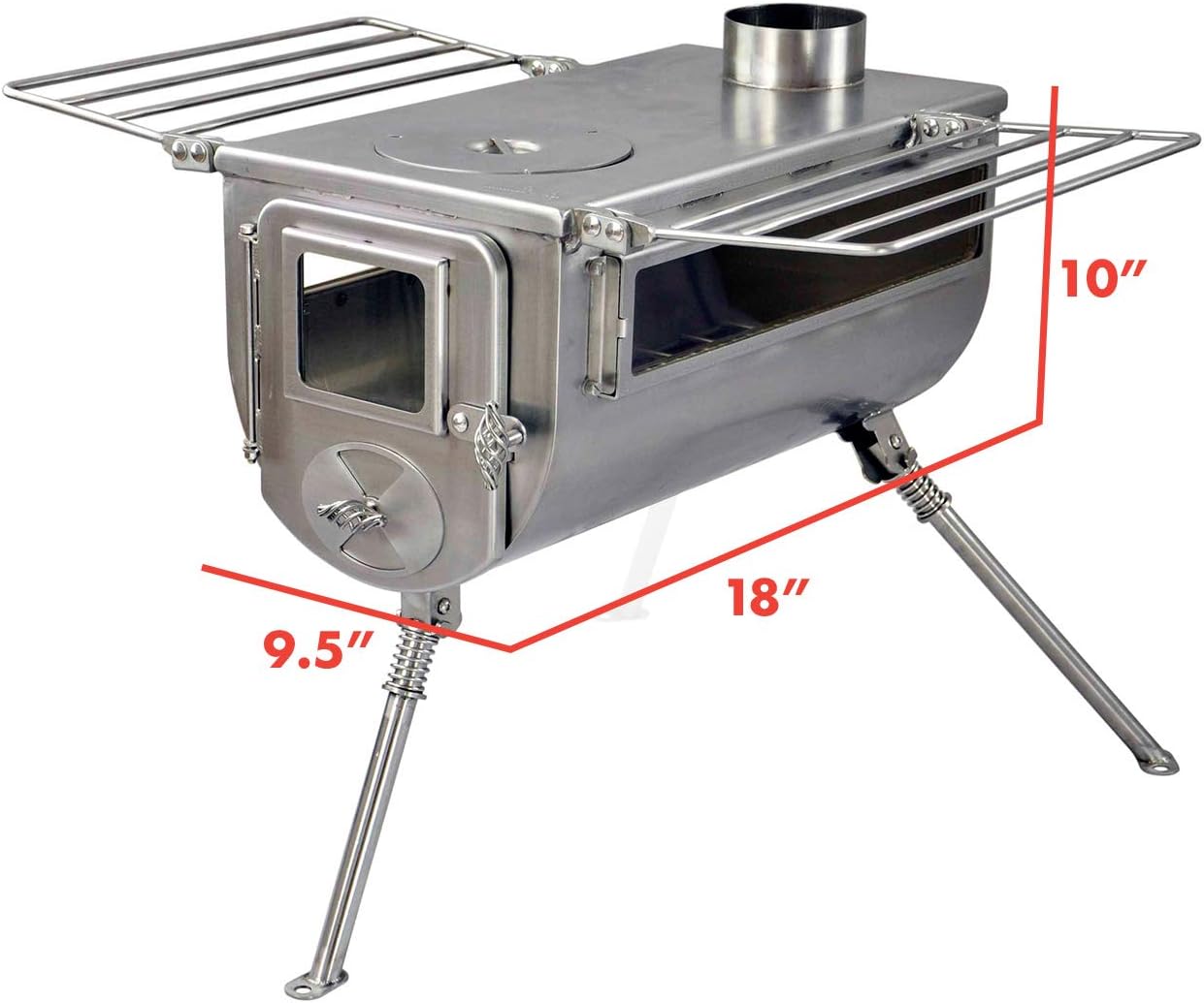 WINNERWELL Woodlander Double-View Large Tent Stove | Portable Wood Burning Tent Stove for Tents, Shelters