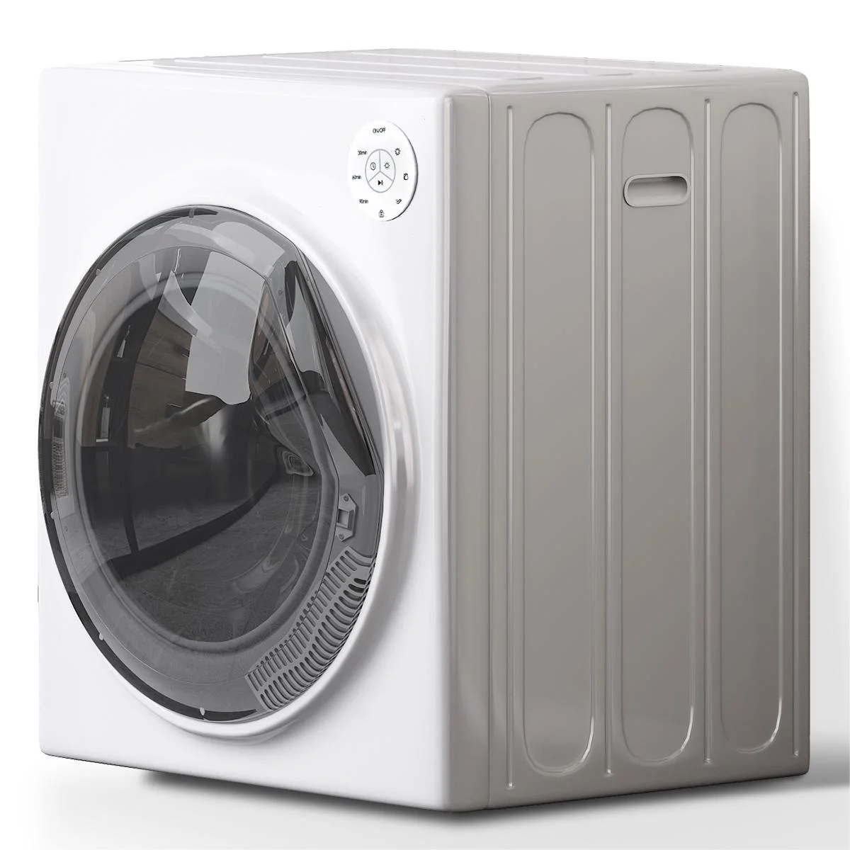 TABU Washer and Dryer Set, 19lbs Full Automatic Washing Machine with Drain Pump and 13lbs Portable Dryer (White) - Curated Treasures Market