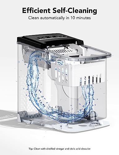 GoveeLife Smart Ice Maker Machine Countertop with Self Cleaning, Voice Remote, 26lbs in 24Hrs, 9 Ice Cubes in 6 Minutes 3 Sizes