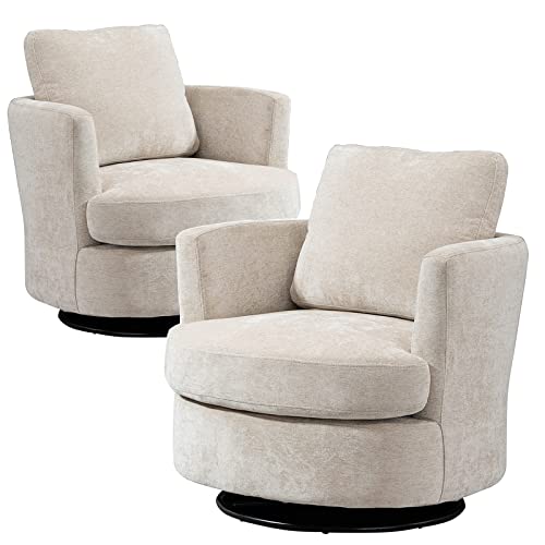 ODUWA Swivel Barrel Chair Set of 2