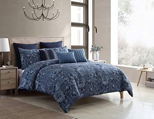 Riverbrook Home 100% Polyester Comforter Set, Queen, Hillcrest - Ivory/Gold, 9 Piece Set
