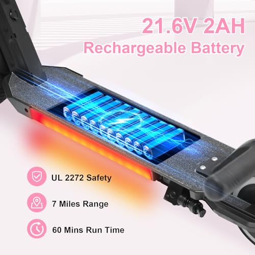Electric Scooter for Kids Ages 6-12, Equipped with 130W Motor, LCD Display, Foldable Design, LED Color Lights, Rear Motor Brake System