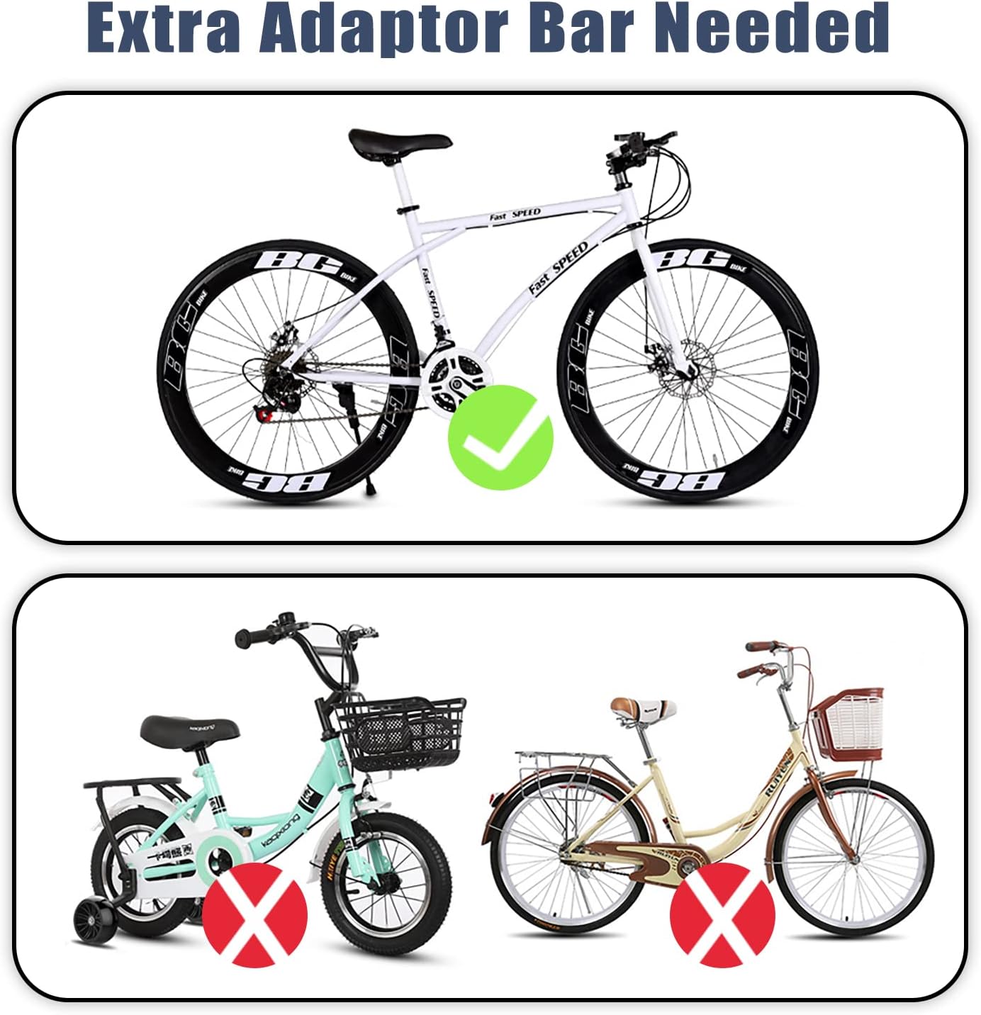 Rycom 3 Bike Car Rack Trunk Mount Bike Racks for Cars, Foldable Bicycle Carrier Fits Most Sedans, Hatchbacks, Minivans, and SUVs Pack of 2