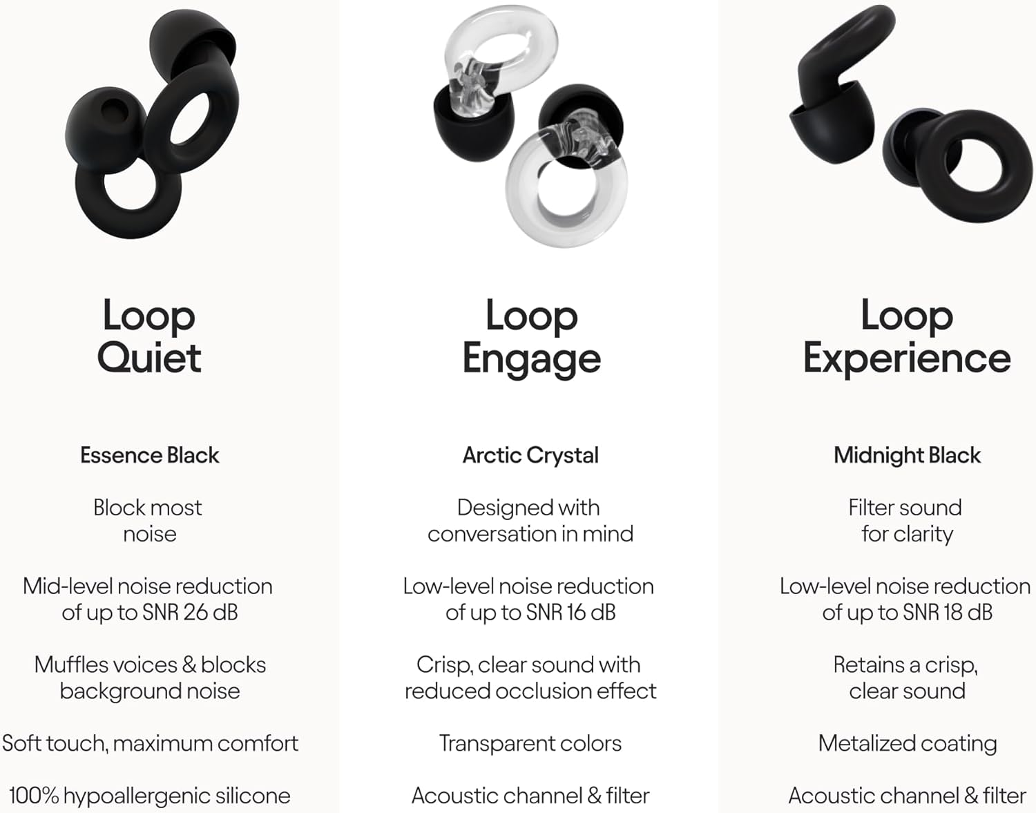 Loop Earplugs Ultimate Bundle (3-Pack) – Loop Quiet + Loop Experience + Loop Engage + Mute + Carry Case | Ear Plugs for Sleep, Focus, Concerts