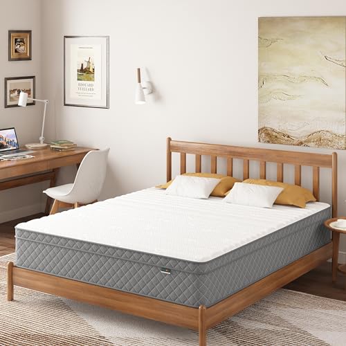 Full Mattress, 12 Inch Full Size Mattress with Cooling-Gel Memory Foam &Pocket Spring Hybrid, CertiPUR-US Certified, Medium Firm