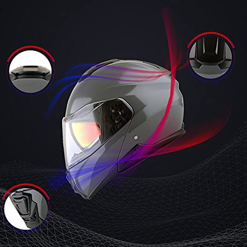 Martian Motorcycle Modular Full Face Helmet Flip up Dual Visor Sun Shield: HG362 Matt Black