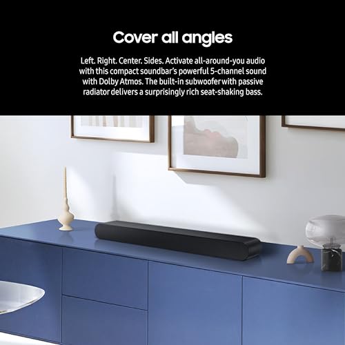 SAMSUNG HW-S50B/ZA 3.0ch All-in-One Soundbar w/Dolby 5.1, DTS Virtual:X, Q Symphony, Built in Center Speaker, Adaptive Sound Lite