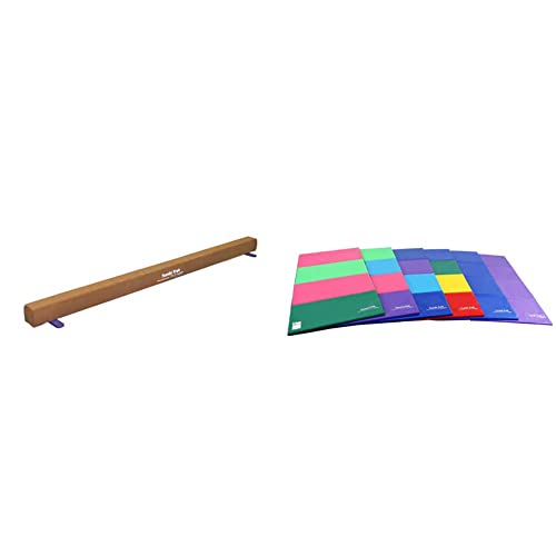 Tumbl Trak 8 Foot Addie Gymnastics Training Suede Balance Beam, High and Low Beam Gymnastics for Home, Non Slip Base, Competition Feel
