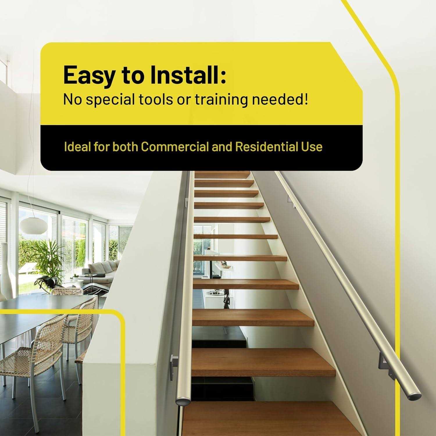 Promenaid Handrail Kit Complete Indoor Hand Rail for Steps Aluminum - Shop Hardware Tools Online Store