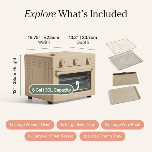 Our Place Wonder Oven | 6-in-1 Air Fryer & Toaster Oven with Steam Infusion | Compact, Countertop Friendly, Fast Preheat, Multifunctional | Air Fry