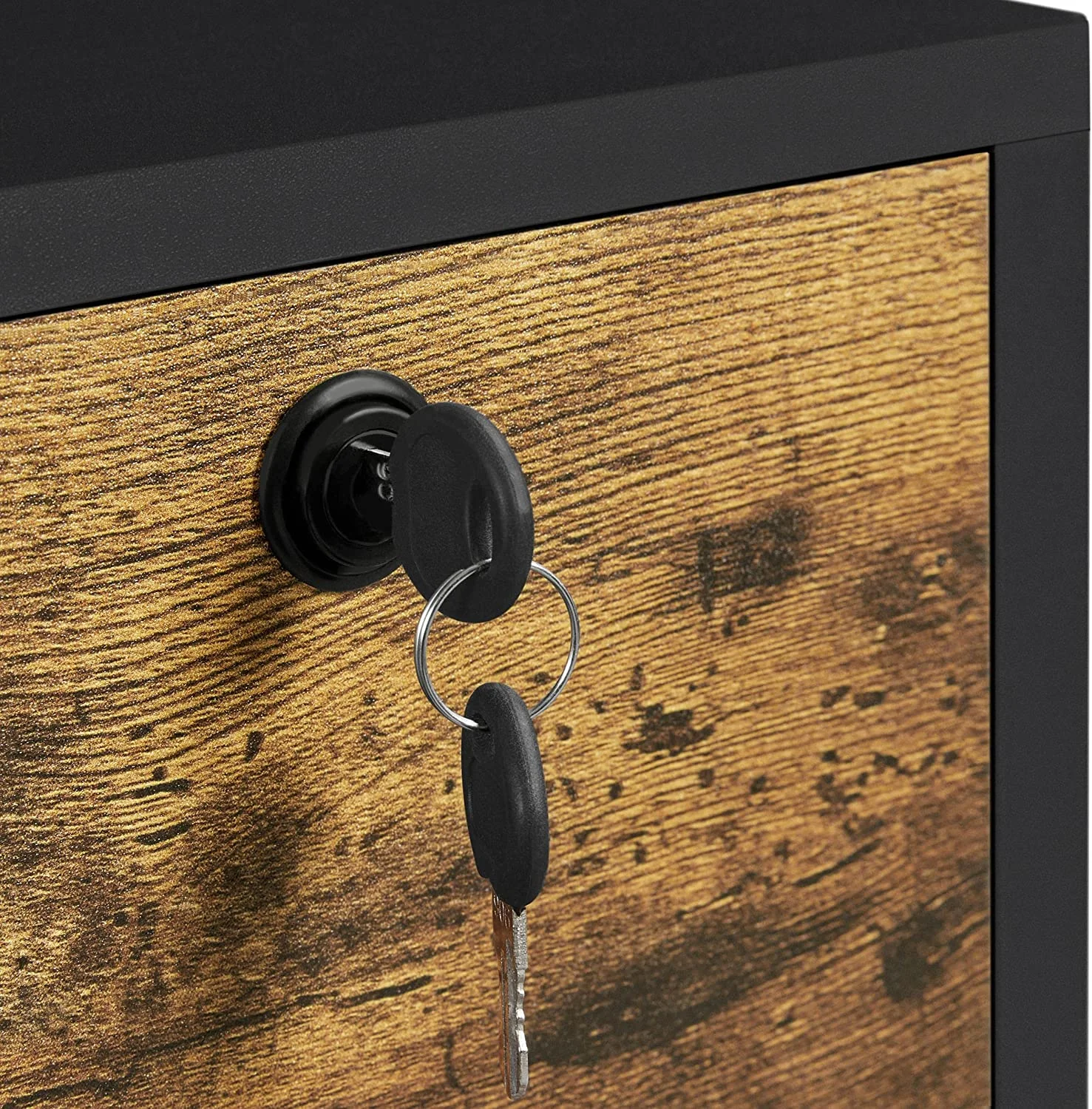 Filing Cabinet with 2 Drawers and Open Compartment,Under Desk Vertical File Cabinet with Lockable Wheels for A4
