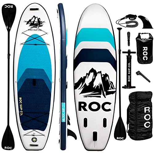 Roc Inflatable Stand Up Paddle Boards with Premium SUP Paddle Board Accessories, Wide Stable Design, Non-Slip Comfort Deck for Youth & Adults