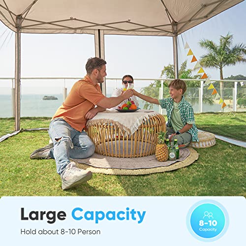 Quictent 6.6'x6.6' Pop up Screened Canopy Tent with Mosquito Netting, Portable Easy up Outdoor Screen House Shelter Fully Sealed for Patio