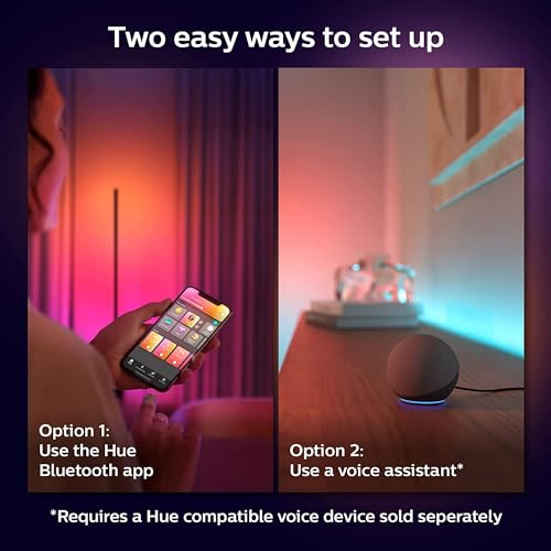 Philips Hue Indoor 6-Foot Smart LED Light Strip Base Kit with Plug - Flowing Multicolor Effect - 1 Pack - Control with Hue App