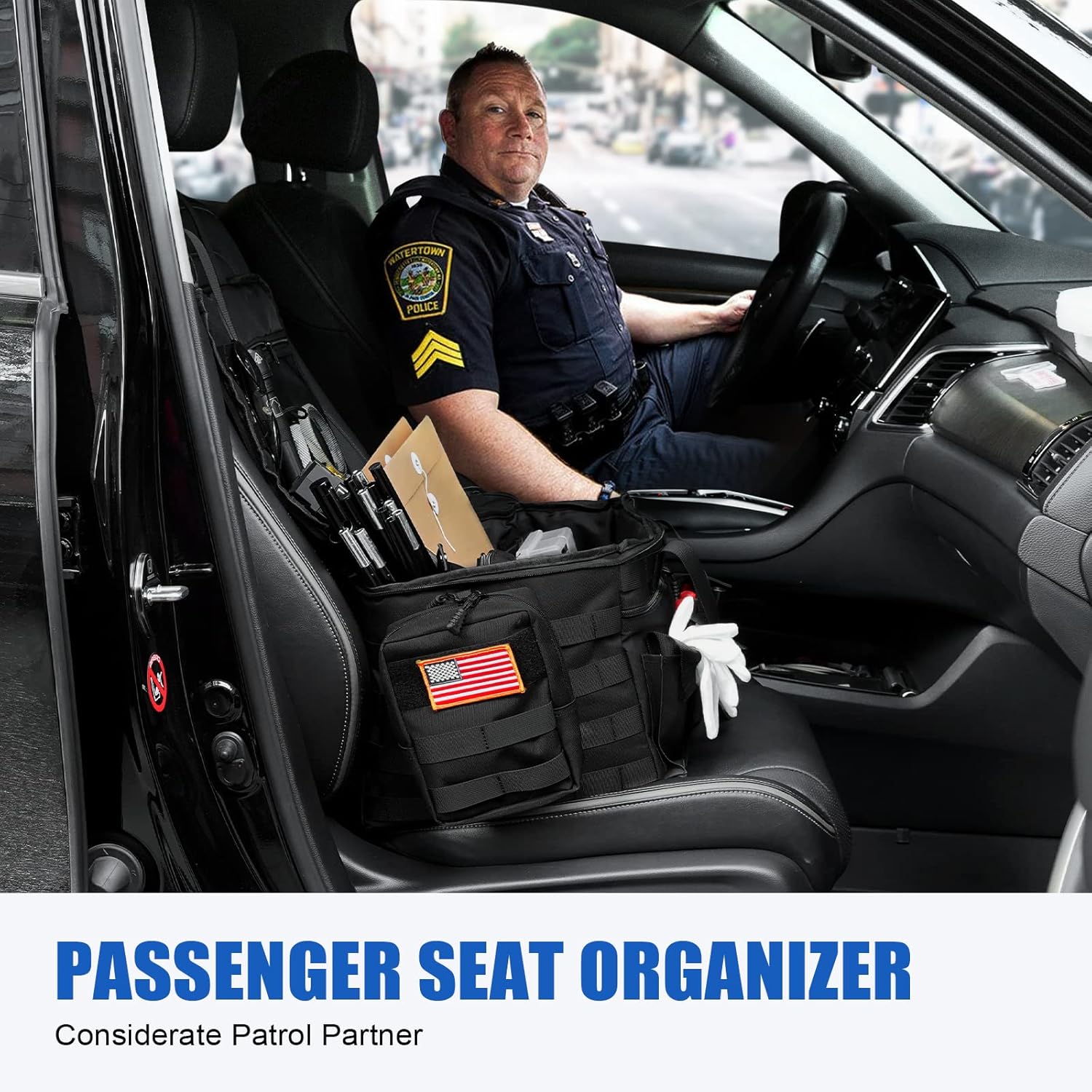 SUPAREE Police Duty Bag Law Enforcement, Tactical Car Seat Organizer Front Seat, Patrol Bag Law Enforcement Front Seat for Law Enforcement
