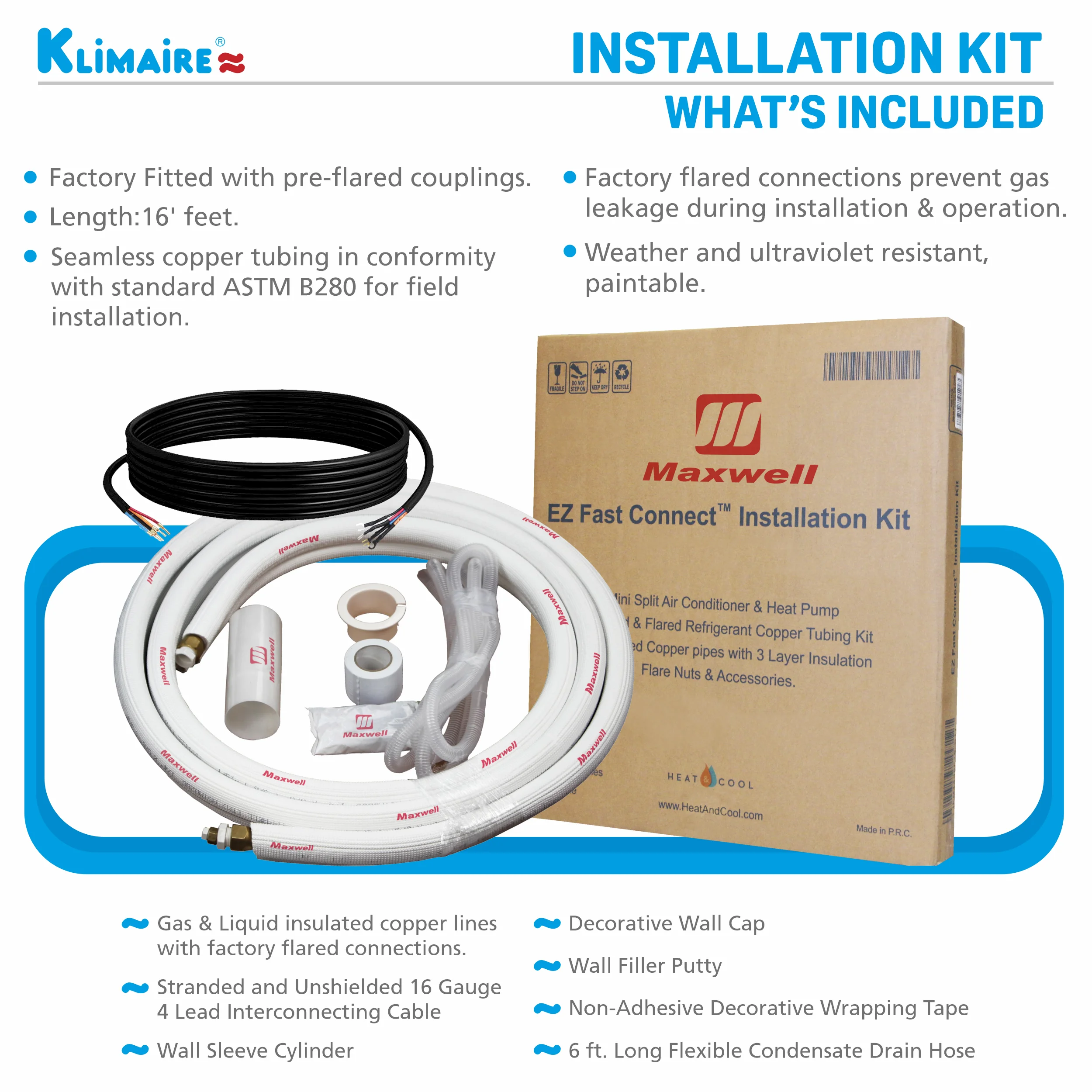 Klimaire 24,000 Btu 18.5 SEER2 Ductless Mini-Split Heat Pump Air Conditioner 1500 sq. ft.