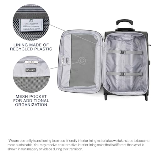 Travelpro Maxlite 5 Softside Expandable Upright 2 Wheel Carry on Luggage, Lightweight Suitcase, Men and Women, Burgundy, Carry On 22-Inch
