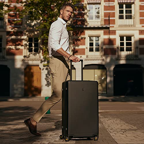 LEVEL8 Hard Shell Carry on Luggage Airline Approved, Carry-on Suitcases with Wheels, Lightweight Luminous Textured Hardside Travel Bag with Tsa Lock