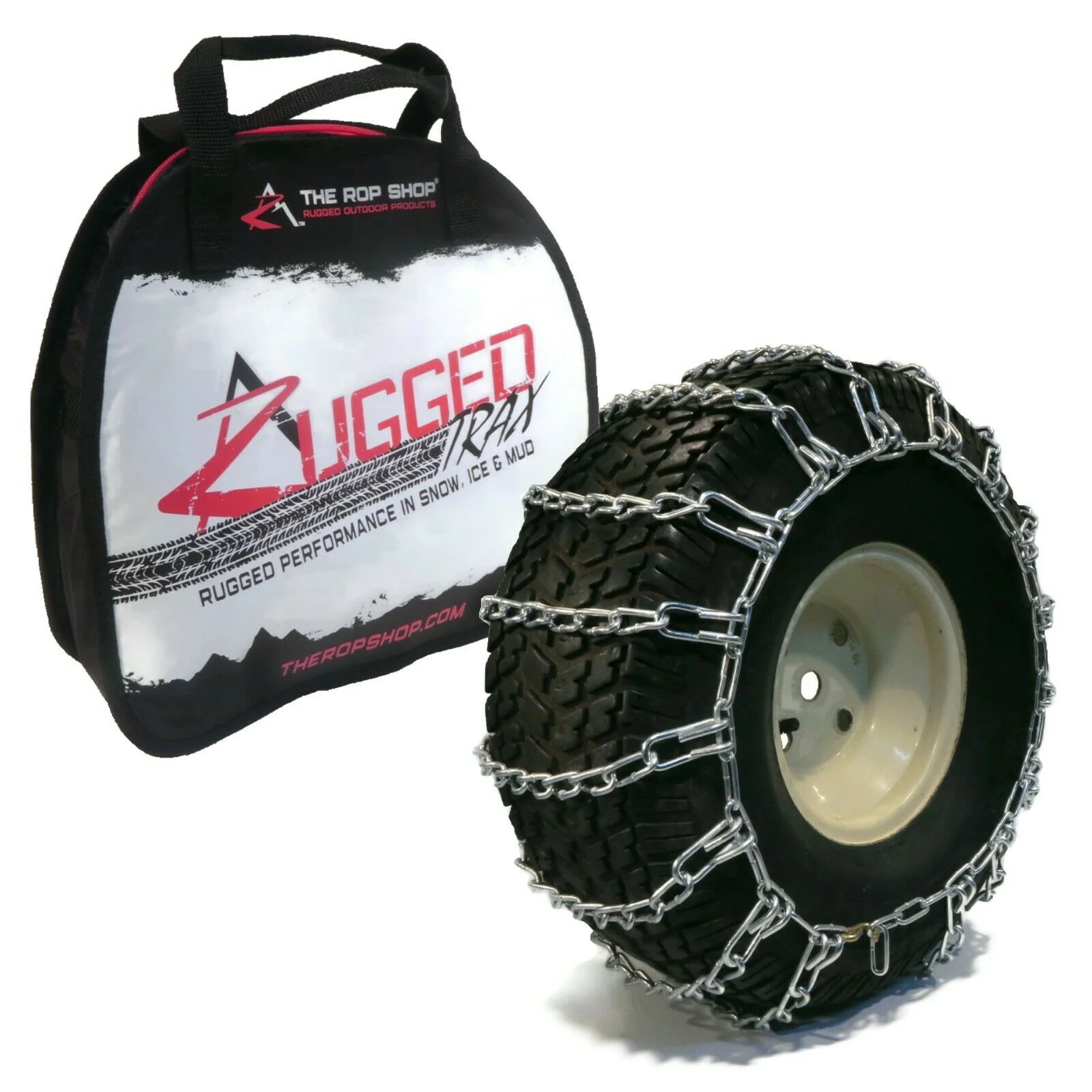 The ROP Shop | Pair of 2 Link Tire Chains 15x5x6 for Sears & Craftsman Snowblower, LawnMower