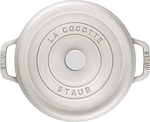 STAUB Cast Iron Dutch Oven 5.5-qt Round Cocotte, Made in France, Serves 5-6, Black Matte