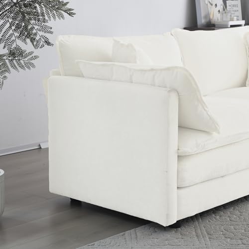 U-Shaped Modular Sectional Sofa with Footrests, 111" Oversized Chenille Comfy Sectional Couches for Living Room