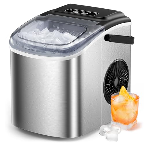Nugget Ice Maker Countertop, Silonn Chewable Pellet Ice Machine with Self-Cleanin Function, 33lbs/24H Portable Ice Makers for Home Kitchen Officce