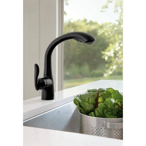 Moen 7294BL Arbor Single Handle High Arc Pullout Kitchen Faucet - Matte Black