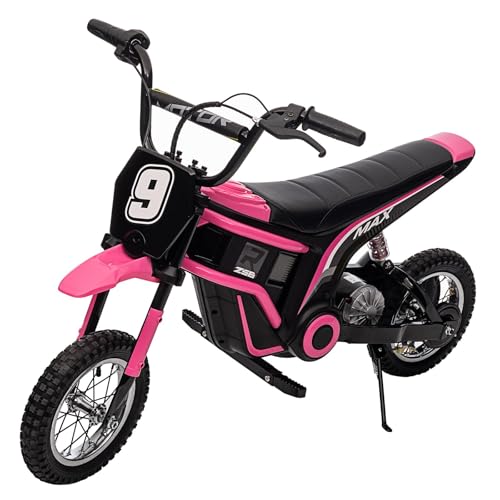 Electric Dirt Bike for Kids, 24V 350W Kids Electric Motorcycle, 3-Speed Modes & Up to 14.29 MPH, Metal Suspension Safe and Shock Proof