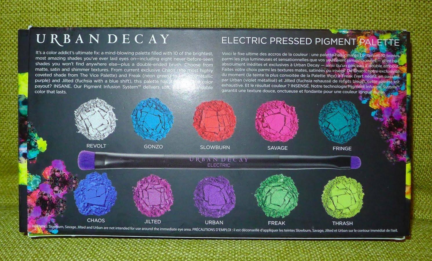 Urban Decay Electric Pressed Pigment Eyeshadow Palette with Brush