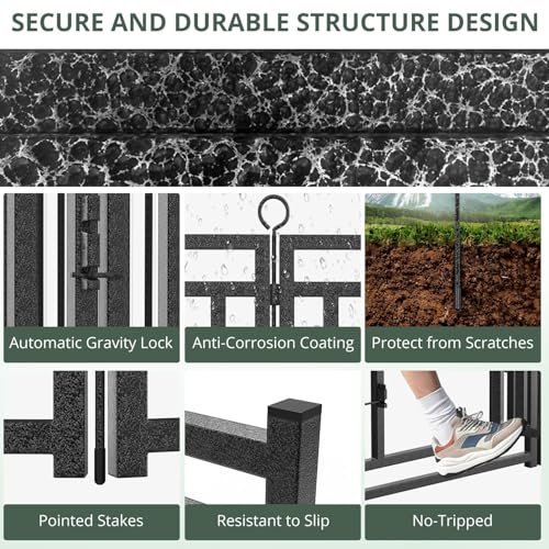 Dog Fence Outdoor Indoor, 40" Inch Height 16 Panels Dog Playpen for Large/Medium/Small Dogs Metal Dog Pen for Yard Camping and RV | Black-Silver