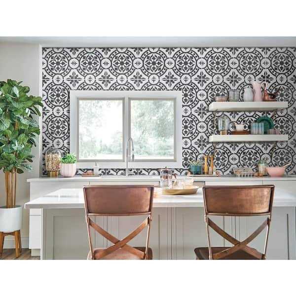 Armstrong Flooring Universal Black and White 2 MIL x 12 in. W x 12 in. L Peel and Stick Water Resistant Vinyl Tile Flooring