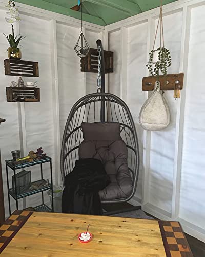 Yechen Hanging Egg Chair with Stand and Footrest for Indoor Outdoor
