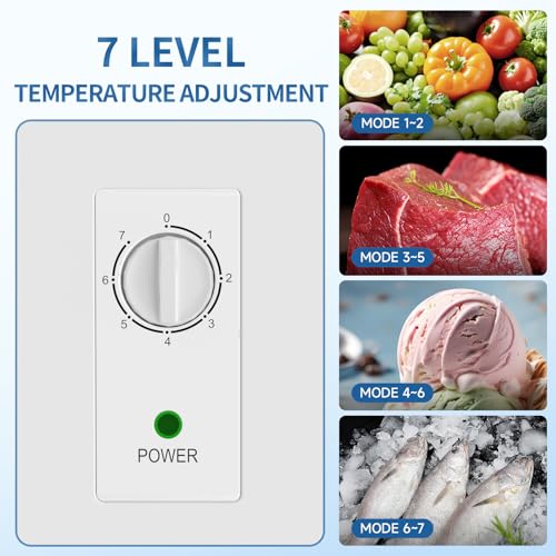 BANGSON 3.5 Cu.Ft Chest Freezer, Compact Deep Freezer with Removable Basket, Adjustable Thermostat, Energy-Saving