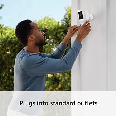 Ring Spotlight Cam Plus, Battery | Two-Way Talk, Color Night Vision, and Security Siren (2022 release) - White