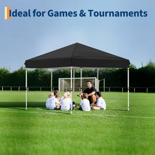 10x20 Pop Up Canopy - Easy Up Camping Tent with One Roller Bag, 3 Adjustable Height, 4 Weight Bags for Deck, Garden, Sports, Beach, Party - White