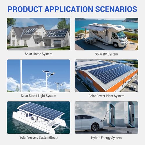 3600W Solar Inverter Charger, DC 48V to AC 110V Hybrid Inverter with Built-in 80A MPPT Controller, Pure Sine Wave PV Power Converter