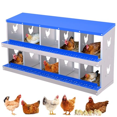 Garvee Chicken Nesting Box with Removable Tray, 8 Compartment Nesting Boxes for Chickens, Easy to Clean and Install