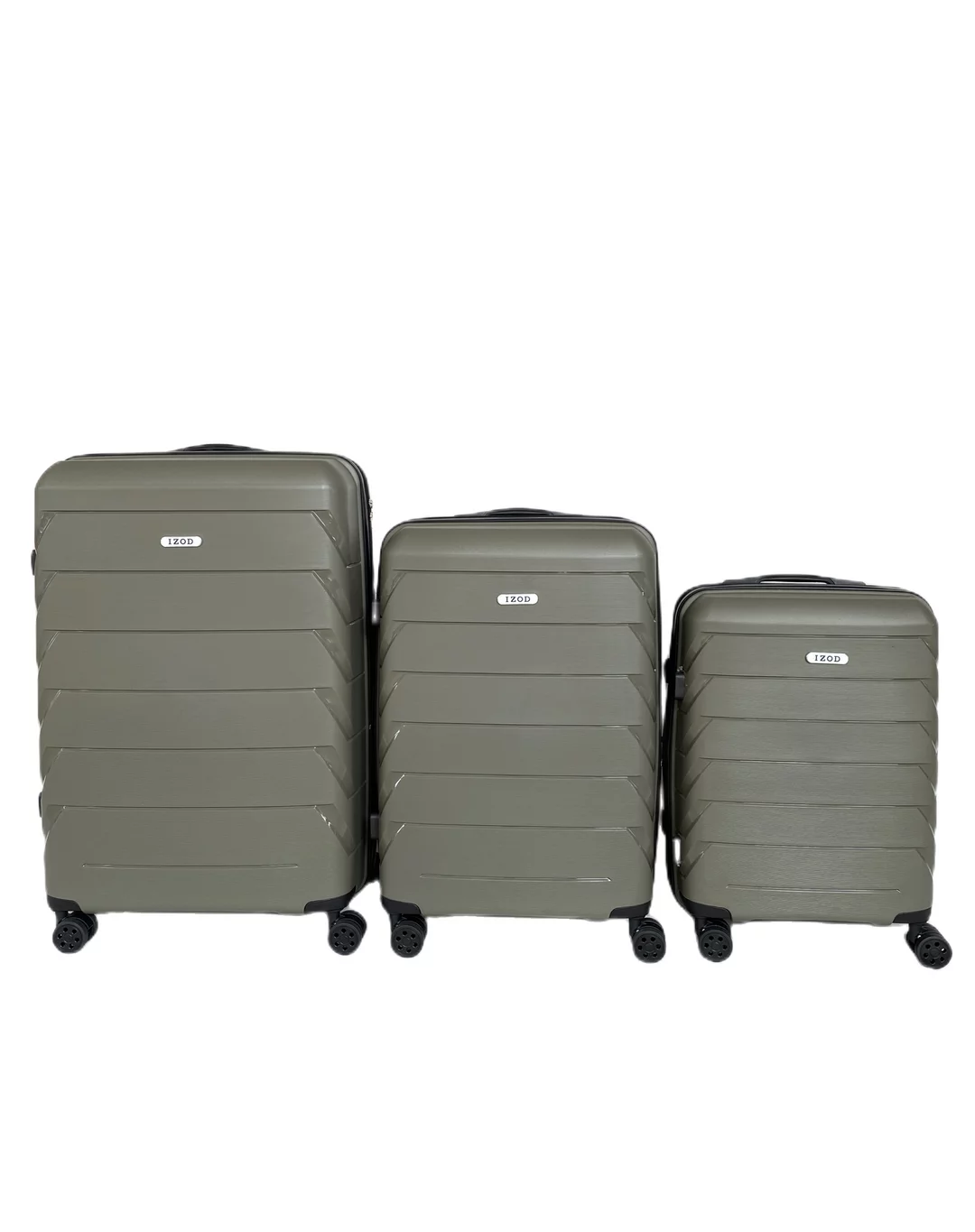 IZOD Ashley Polycarbonate Hard shell Expandable Lightweight 360 Dual Spinning Wheels Combo Lock 28", 24", 20" 3 Piece Luggage Set / Sage
