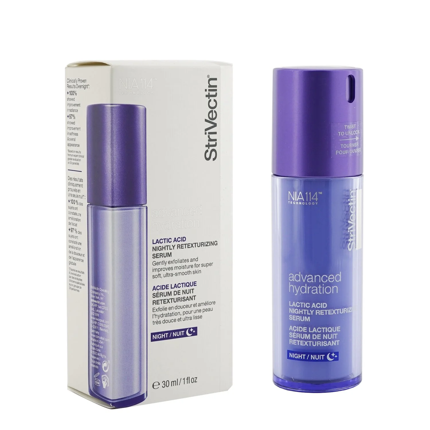 StriVectin Advanced Hydration Lactic Acid Nightly Retexturizing Serum  30ml/1oz