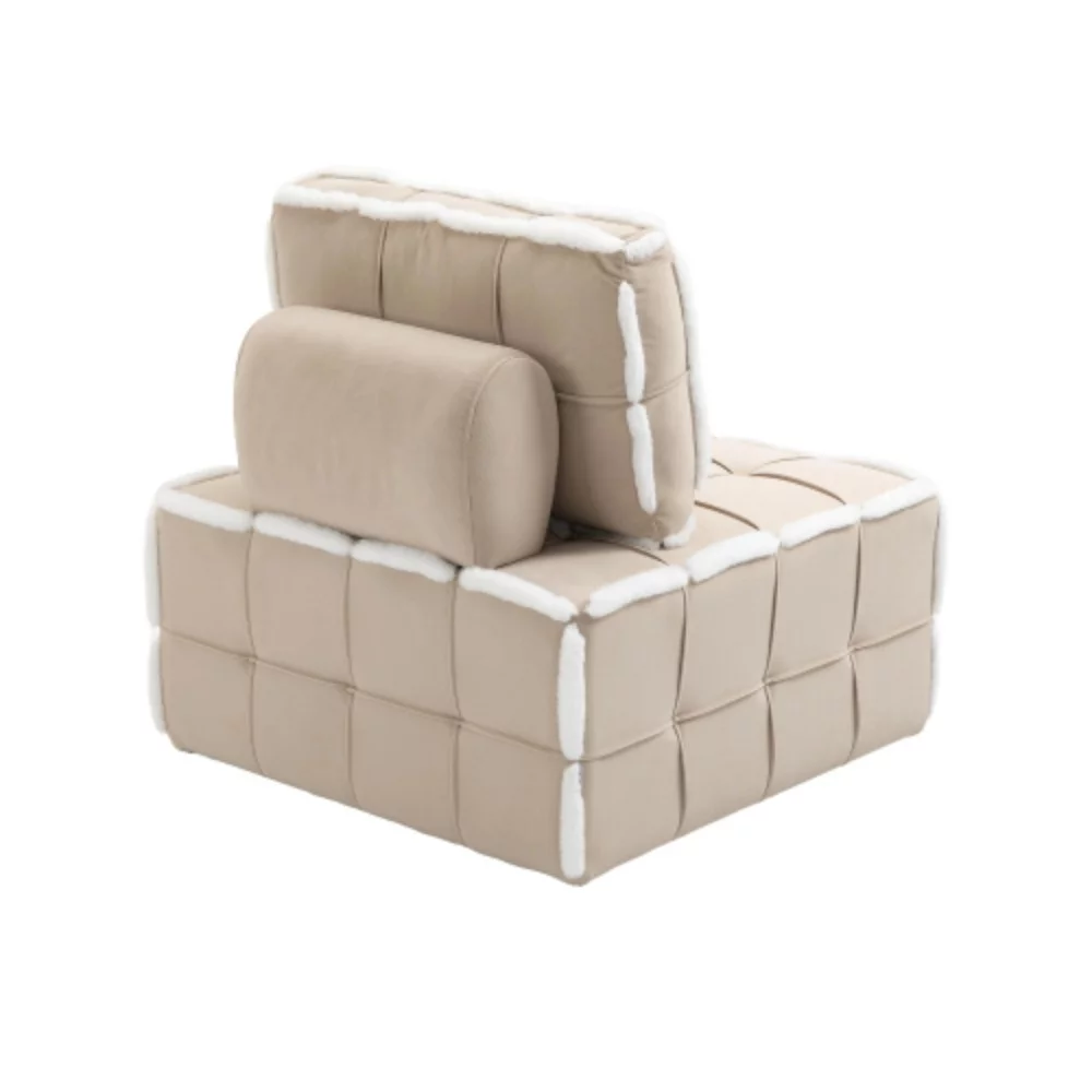 Upholstered Deep Seat Armless Accent Single Lazy Sofa Lounge Arm Chair