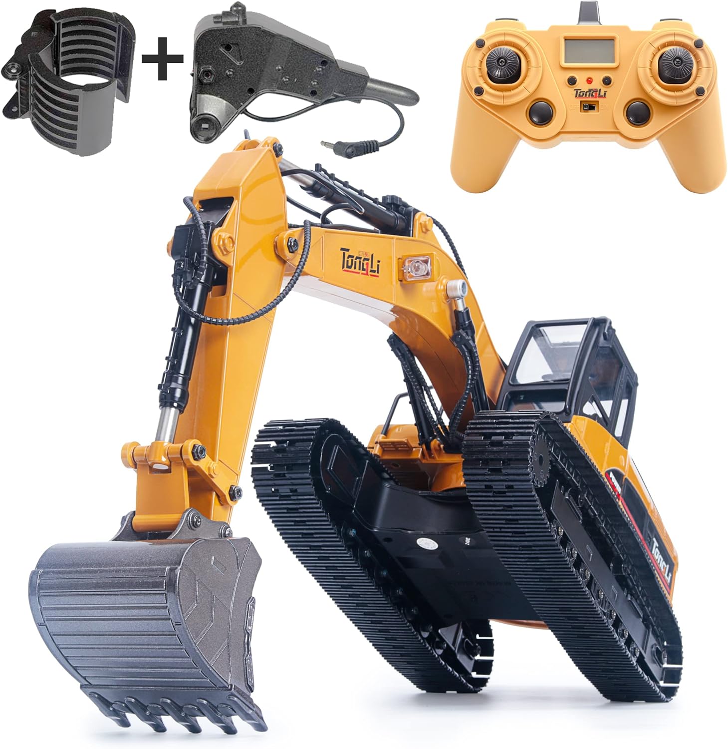 Huina RC Excavator for adults1580 Tongli V4 Full Metal RC Excavator Adult huina 580 Construction Vehicle Professional Remote Control Tractor Toy with