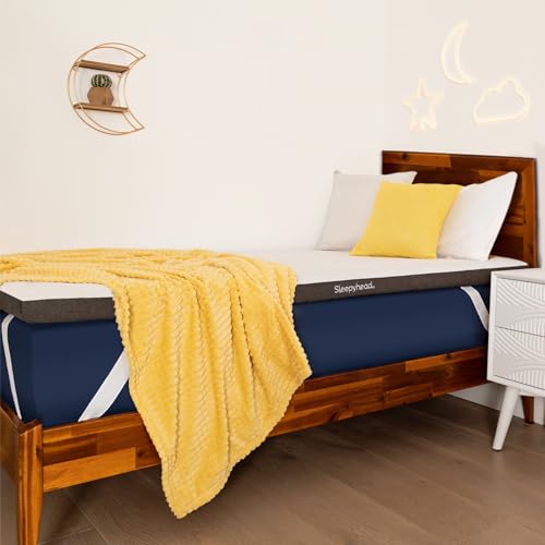 Sleepyhead Twin XL 2 Inch Gel Memory Foam Mattress Topper for College Dorm – Thick