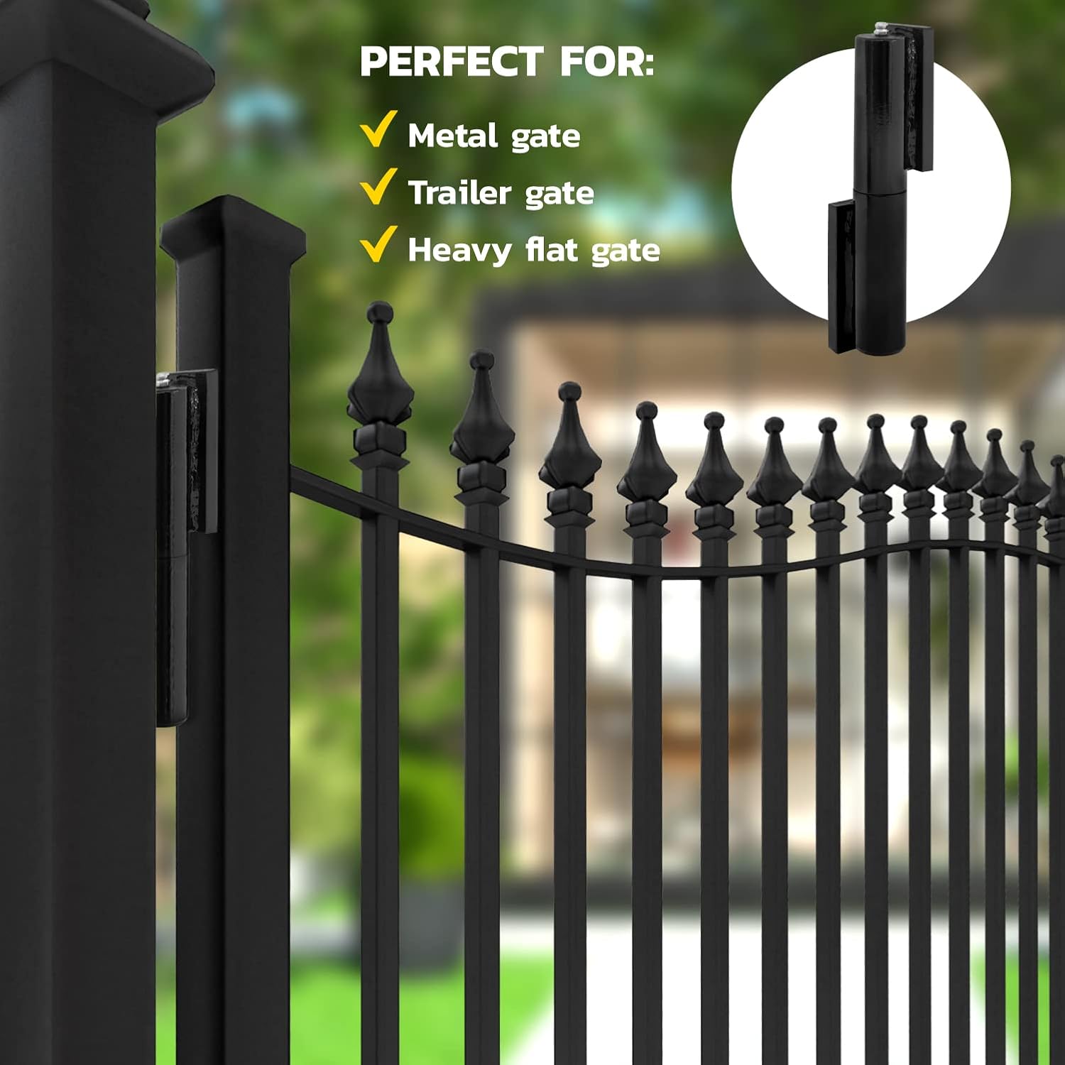 Heavy Duty Gate Hinge Pair 7 Inch Barrel Style Good Load Capacity - Weld On Install (7 Inch) Pack of 2