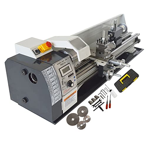 INTBUYING 8"x24" Benchtop Metal Lathe 1100W Brushless Motor 50-2500RPM Precision Mini Lathe Machine for Metal/Woodworking Industrial & Hobby Use with