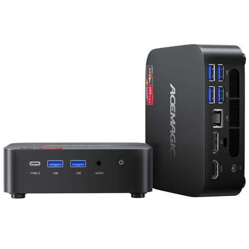 ACEMAGICIAN Kron Mini K1 Mini PC, Ryzen 7 5700U, 32GB DDR4 1TB NVMe SSD Mini Computers, Small Light Gaming PC 4K@60Hz Triple Display