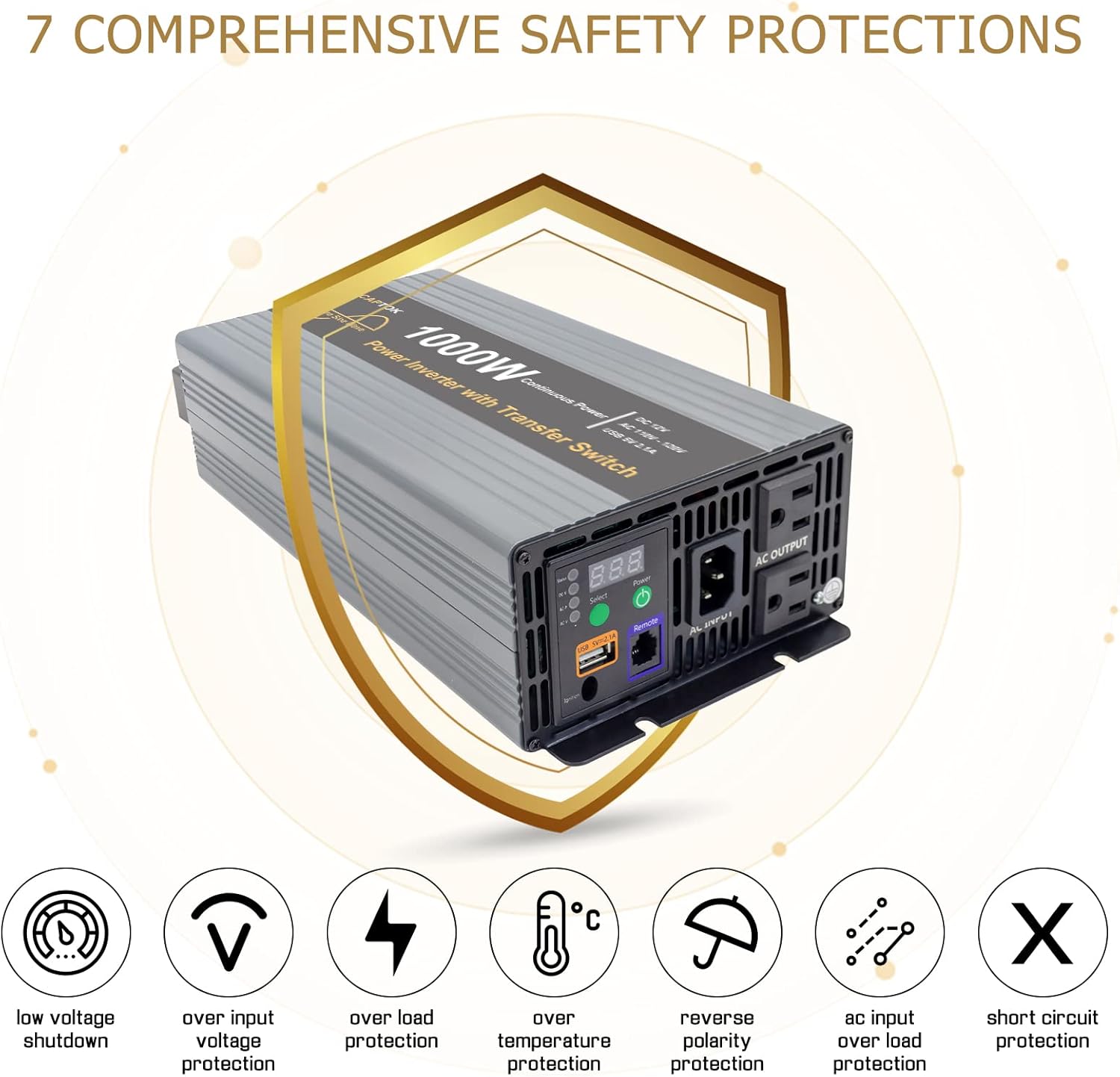 CAPTOK Pure Sine Wave Power Inverter 1000w