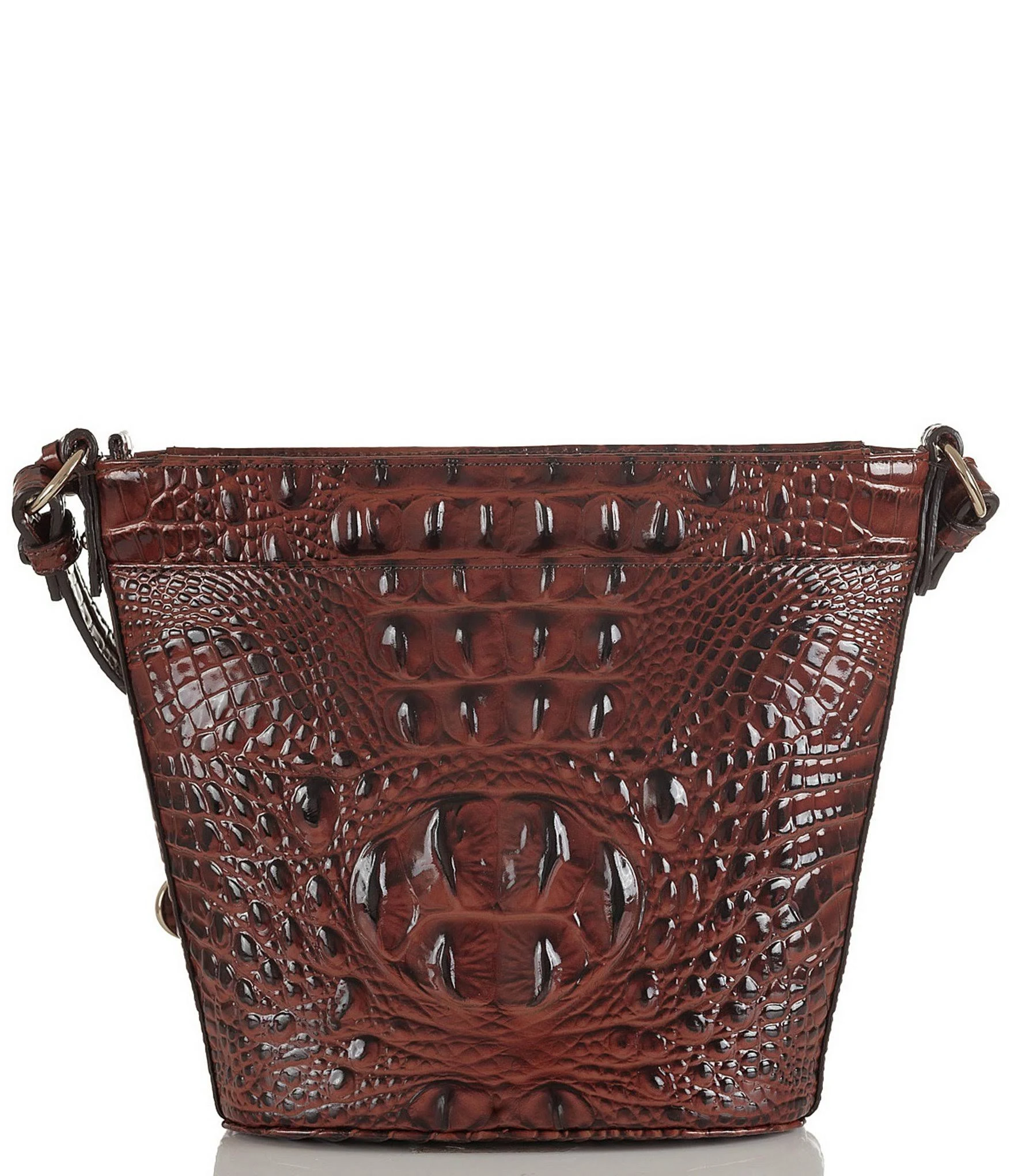 Brahmin Melbourne Embossed Leather Mini Quinn Crossbody - Pecan/Gold