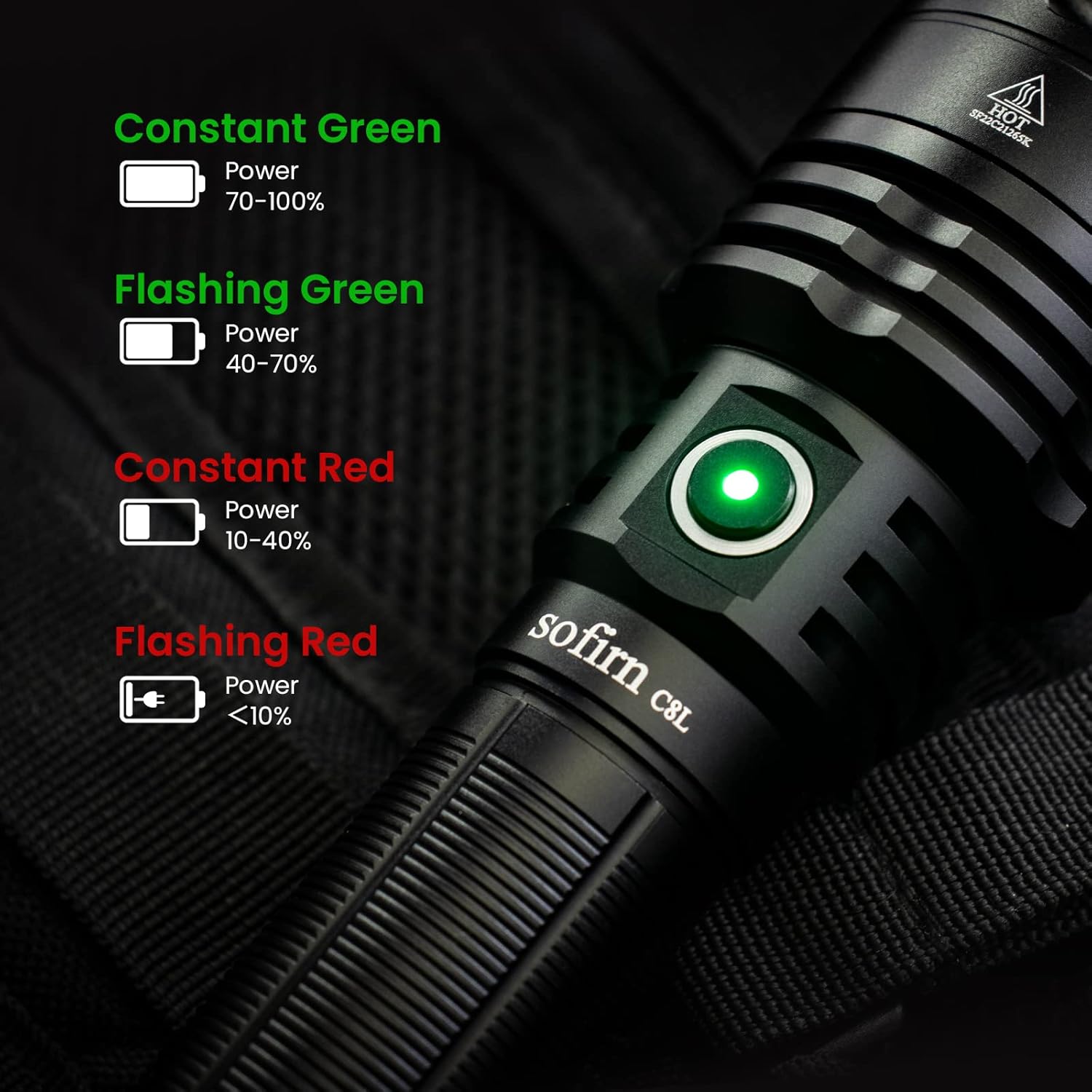 Sofirn C8F Flashlight High Lumens 3500 Lumens, Powerful Flashlight with 3X LH351D LED 5000K 90 High CRI, for Camping, Hiking Lantern