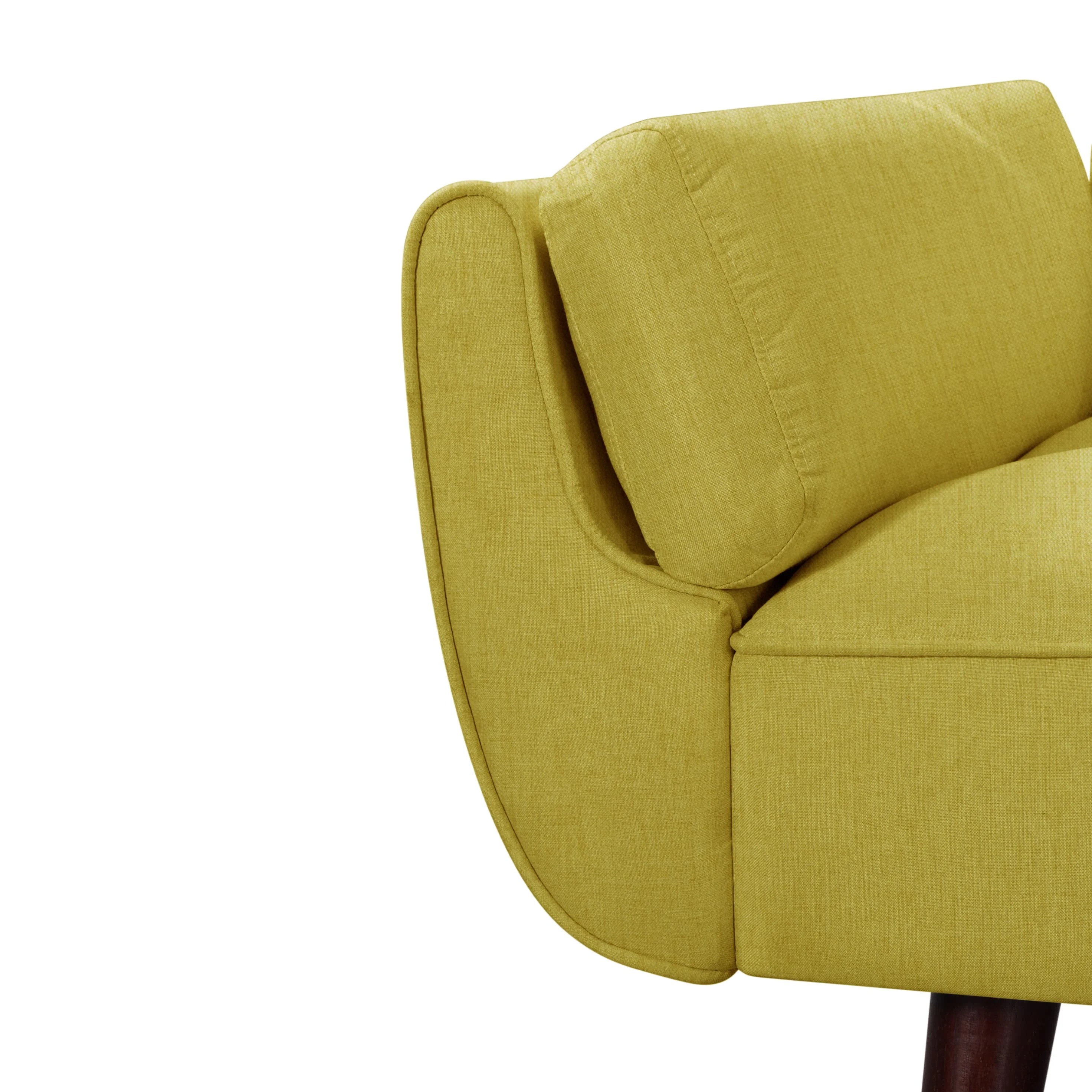 BSHTI 74.4 inch Foam Futon Sofa Bed,Converted Futon Sofa Sleeper with 2 Pillows for Livingroom(Yellow)