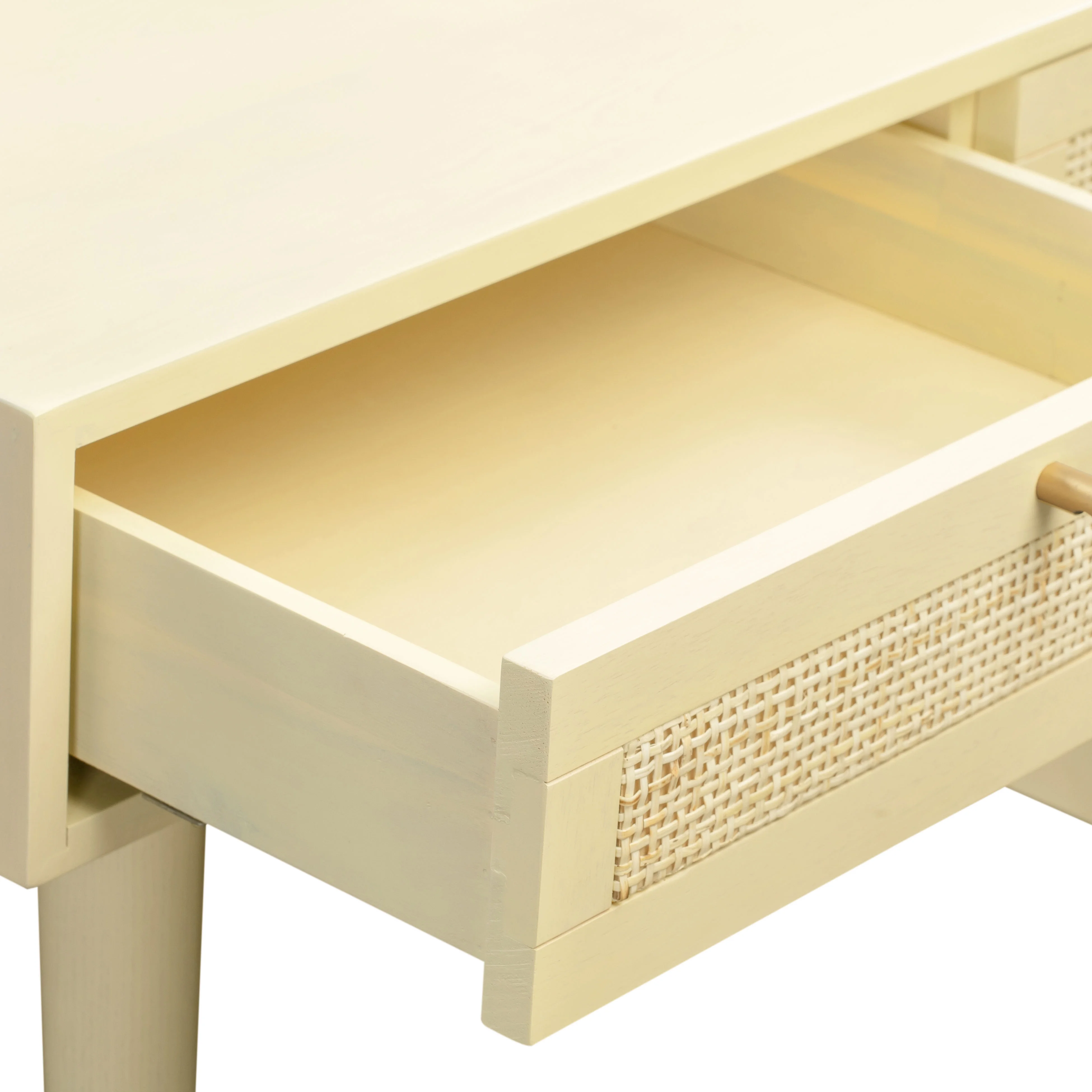 TOV Furniture Sierra Buttermilk 3-Drawer with Cabinet Wooden Desk